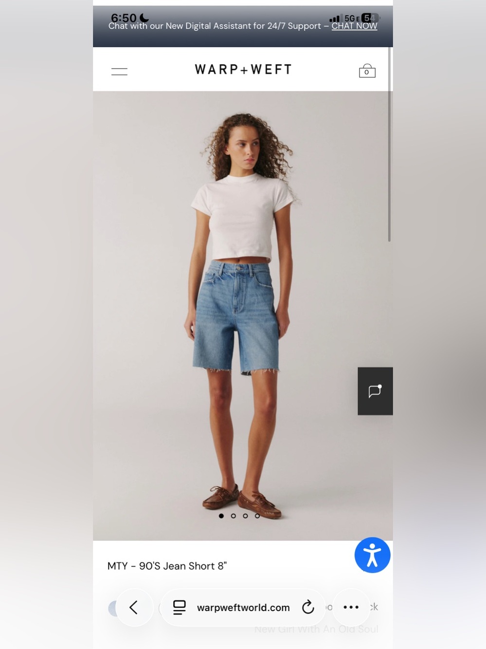 Warp & Weft 90s jean short 8”